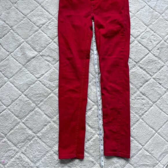 Levi's | Coral Red Denim Curve Low Rise Skinny Jeans | Size 5/27 - Picture 10 of 11